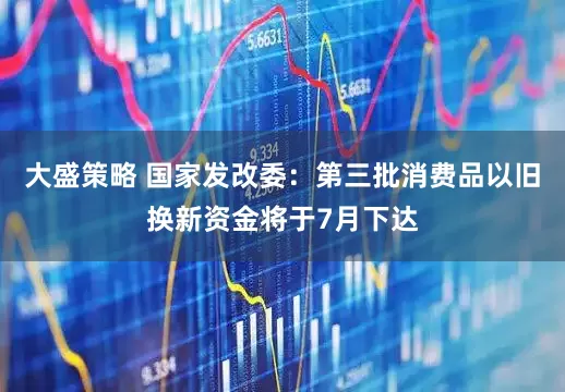 大盛策略 国家发改委：第三批消费品以旧换新资金将于7月下达